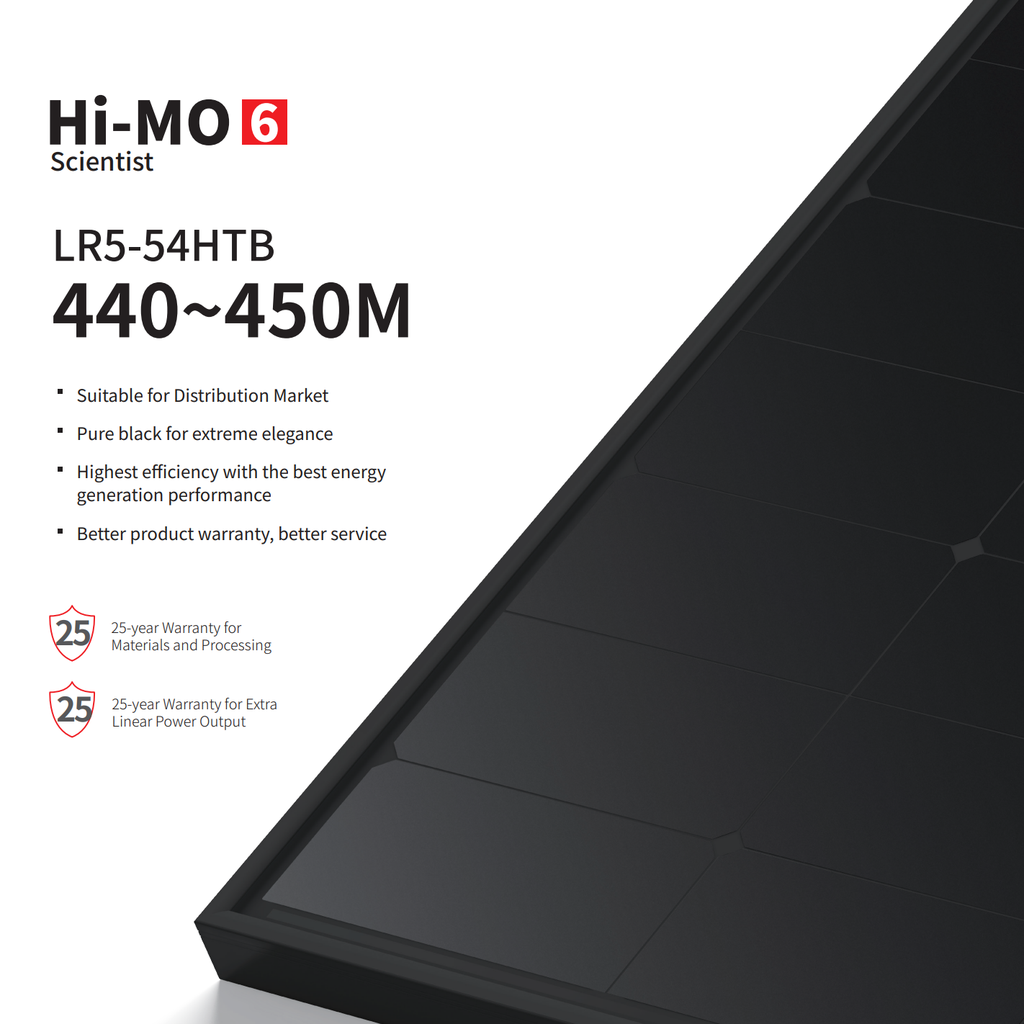 Longi Hi-MO X6 440W All Black Solar Panel (LR5-54HTB-440M)