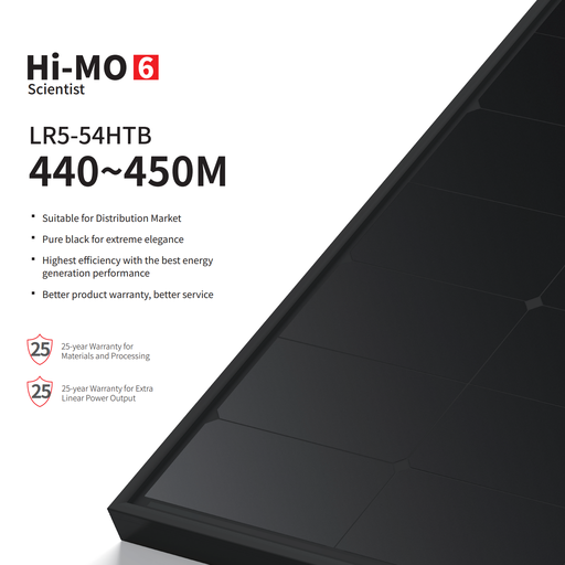 [LR5-54HTB-440M] Longi Hi-MO X6 440W All Black Solar Panel (LR5-54HTB-440M)